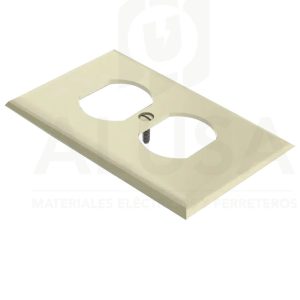 PLACA PLASTICA PARA TOMA DOBLE 2132 EAGLE MARFIL